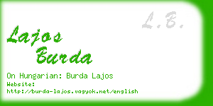 lajos burda business card